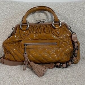 Authentic Pre-Owned Marc Jacobs The Stamp Bag Dark Beige Patent